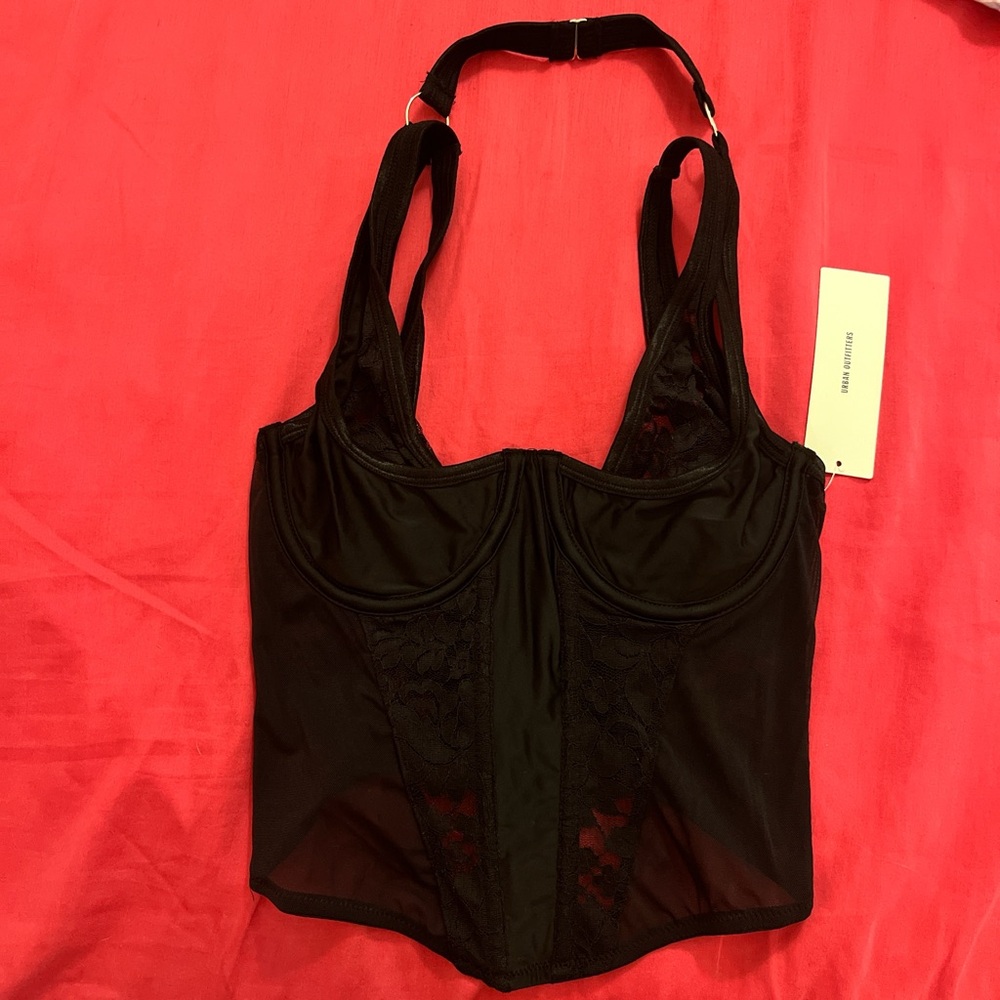 Urban outfitters black lace corset top. Size S